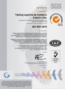 Takelog obtém Certificação ISO 9001:2015